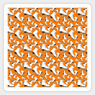 Figure Skates on Orange Background Design Sticker